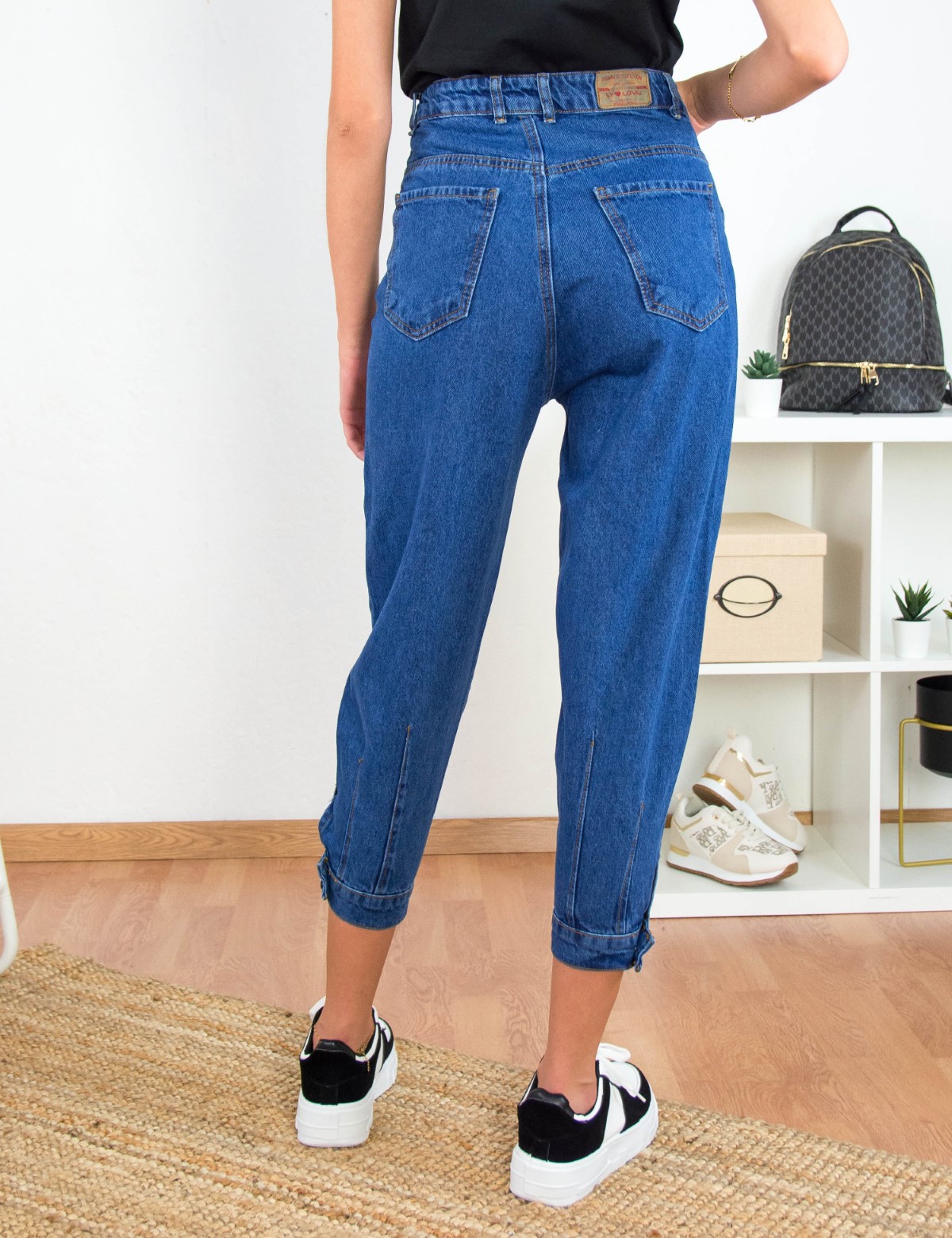 Γυναικείο μπλε τζιν παντελόνι Buggy LY4307 φωτογραφία